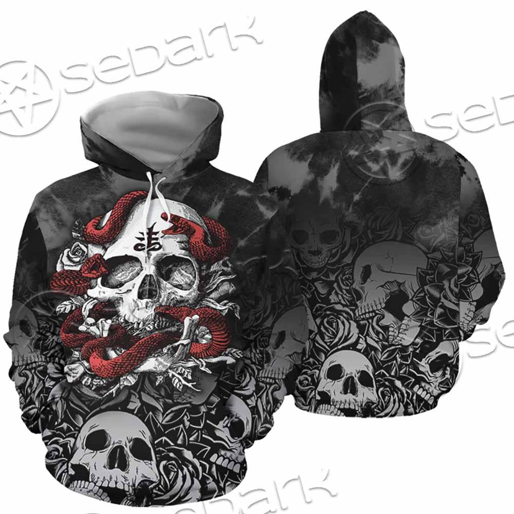 Skull Rose Snake Brimstone SED-0850 Hoodie & Zip Hoodie