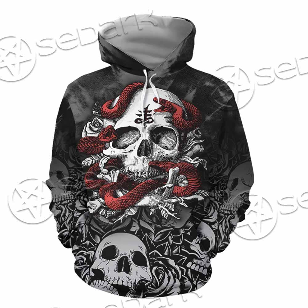 Skull Rose Snake Brimstone SED-0850 Hoodie & Zip Hoodie