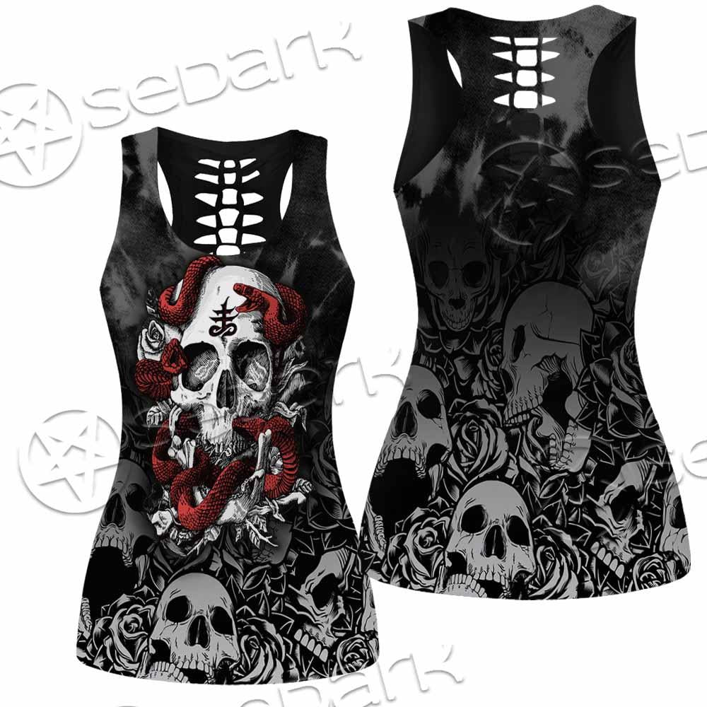 Skull Rose Snake Brimstone SED-0850 Women Tank Top