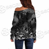 Skull Rose Snake Brimstone SED-0850 Off Shoulder Sweaters