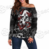 Skull Rose Snake Brimstone SED-0850 Off Shoulder Sweaters