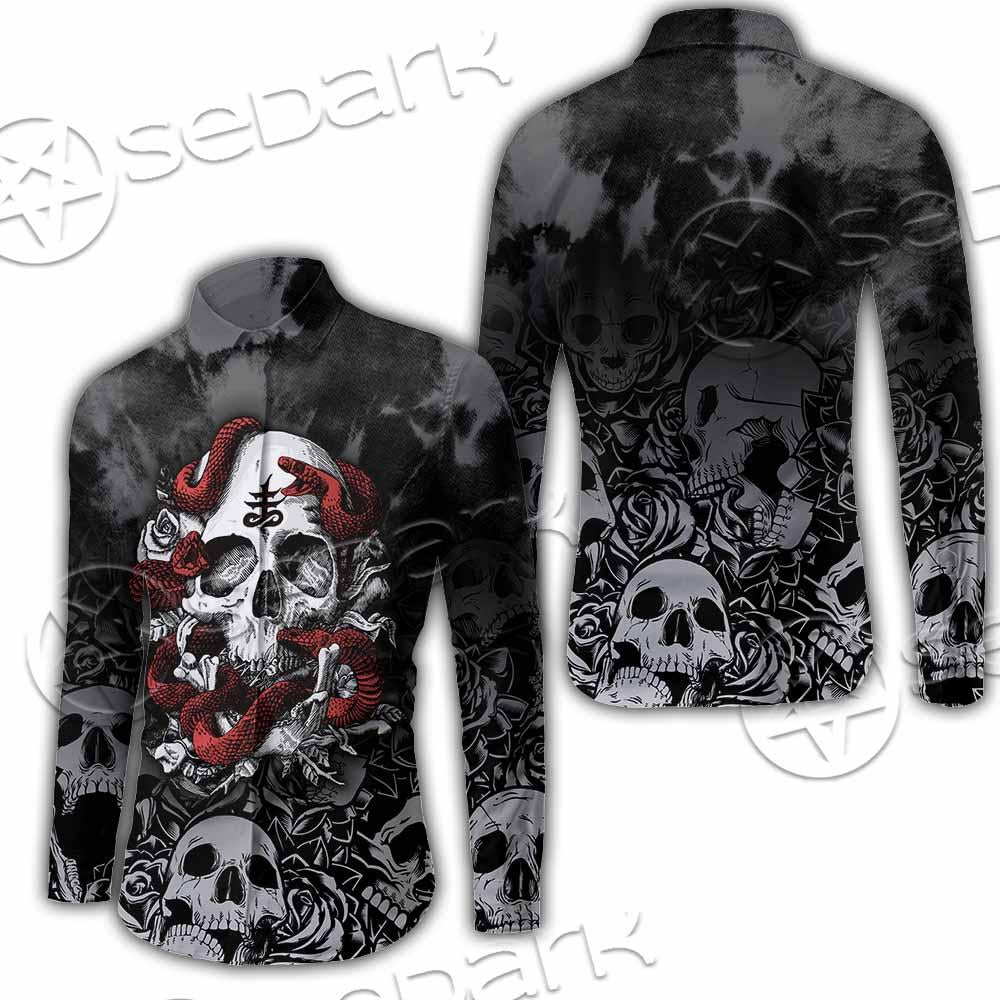 Skull Rose Snake Brimstone SED-0850 Shirt Allover