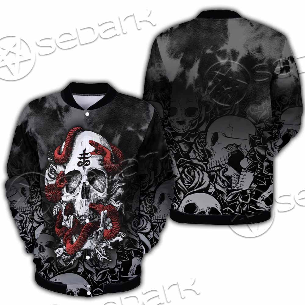 Skull Rose Snake Brimstone SED-0850 Button Jacket