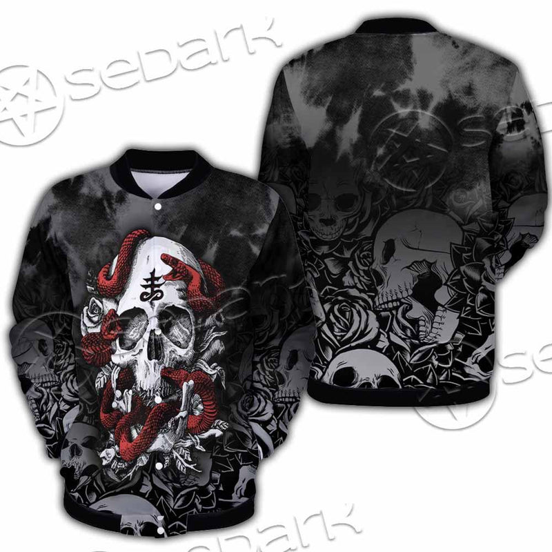 Skull Rose Snake Brimstone SED-0850 Button Jacket
