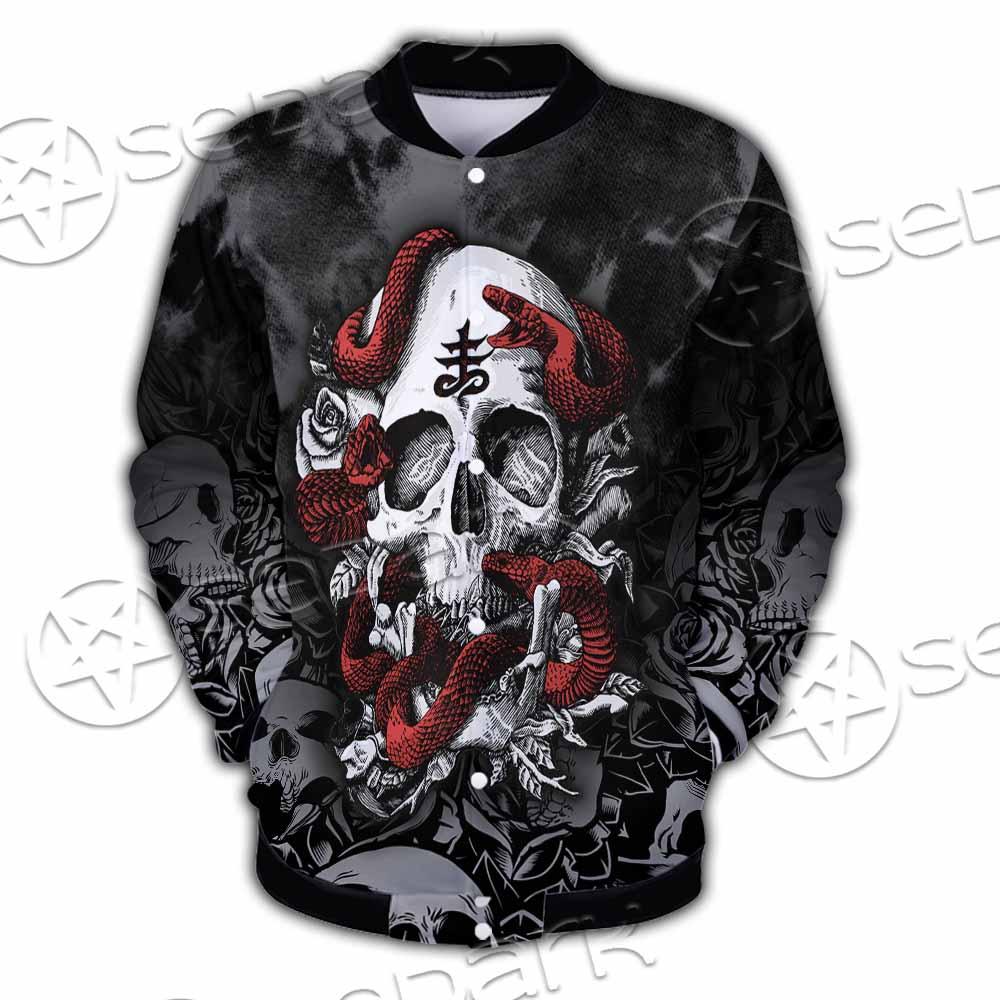 Skull Rose Snake Brimstone SED-0850 Button Jacket