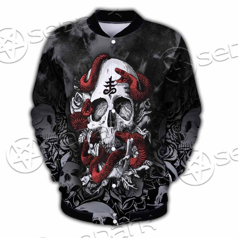 Skull Rose Snake Brimstone SED-0850 Button Jacket