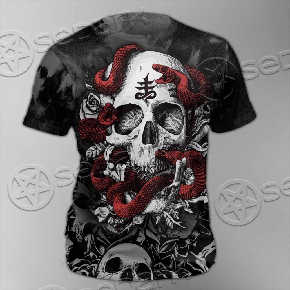 Skull Rose Snake Brimstone SED-0850 Unisex T-shirt