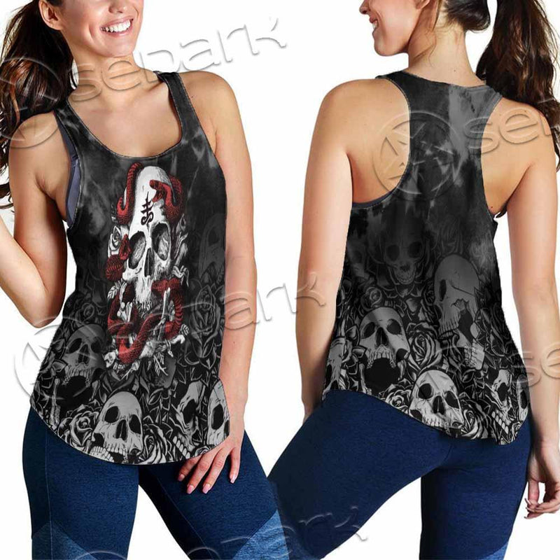 Skull Rose Snake Brimstone SED-0850 Women Tank Top