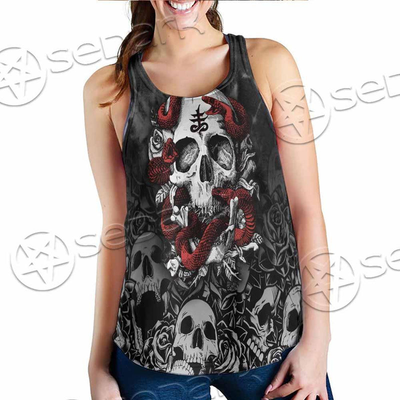 Skull Rose Snake Brimstone SED-0850 Women Tank Top