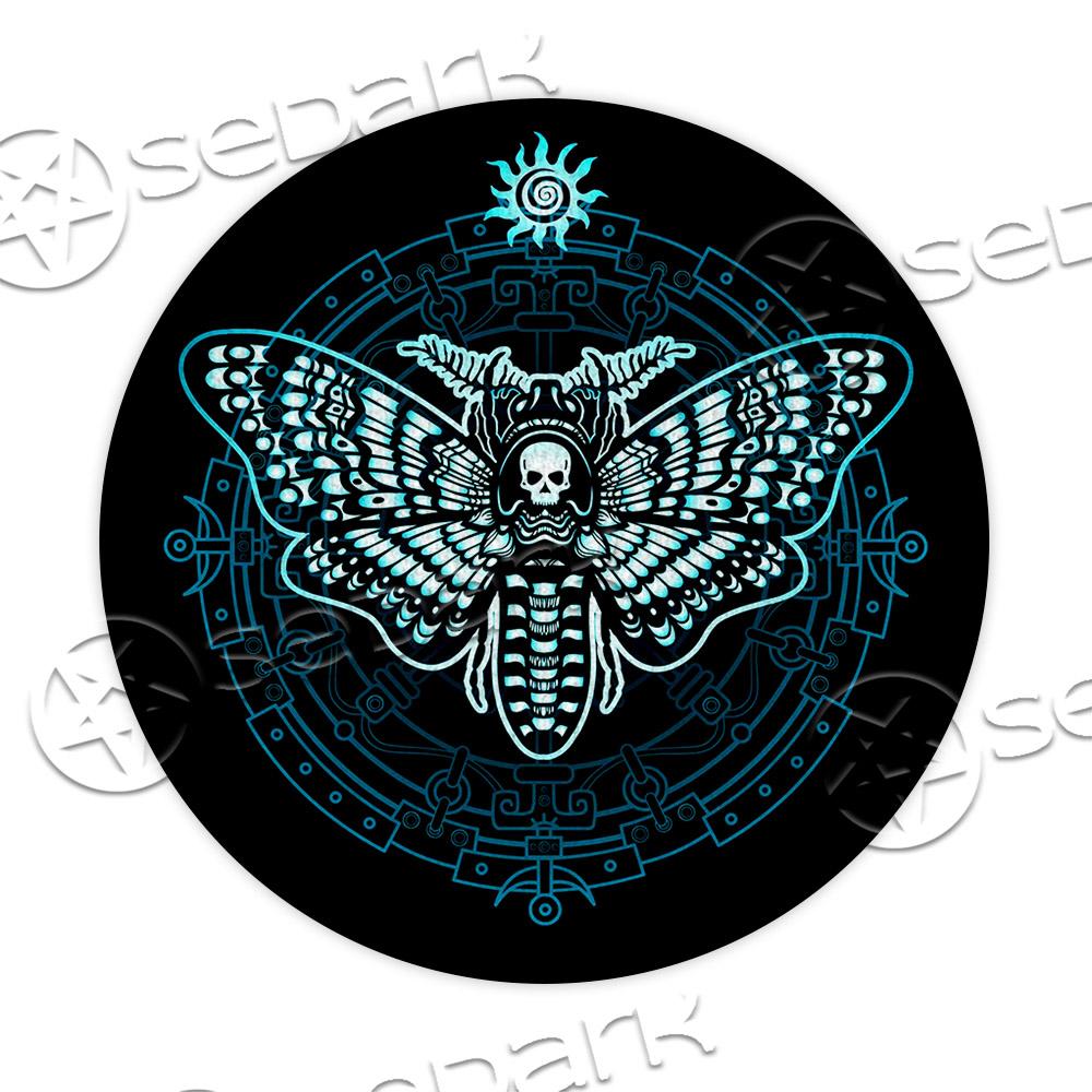 Goth Death Moth Blue SED-0854 Round Carpet