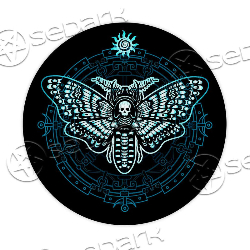 Goth Death Moth Blue SED-0854 Round Carpet