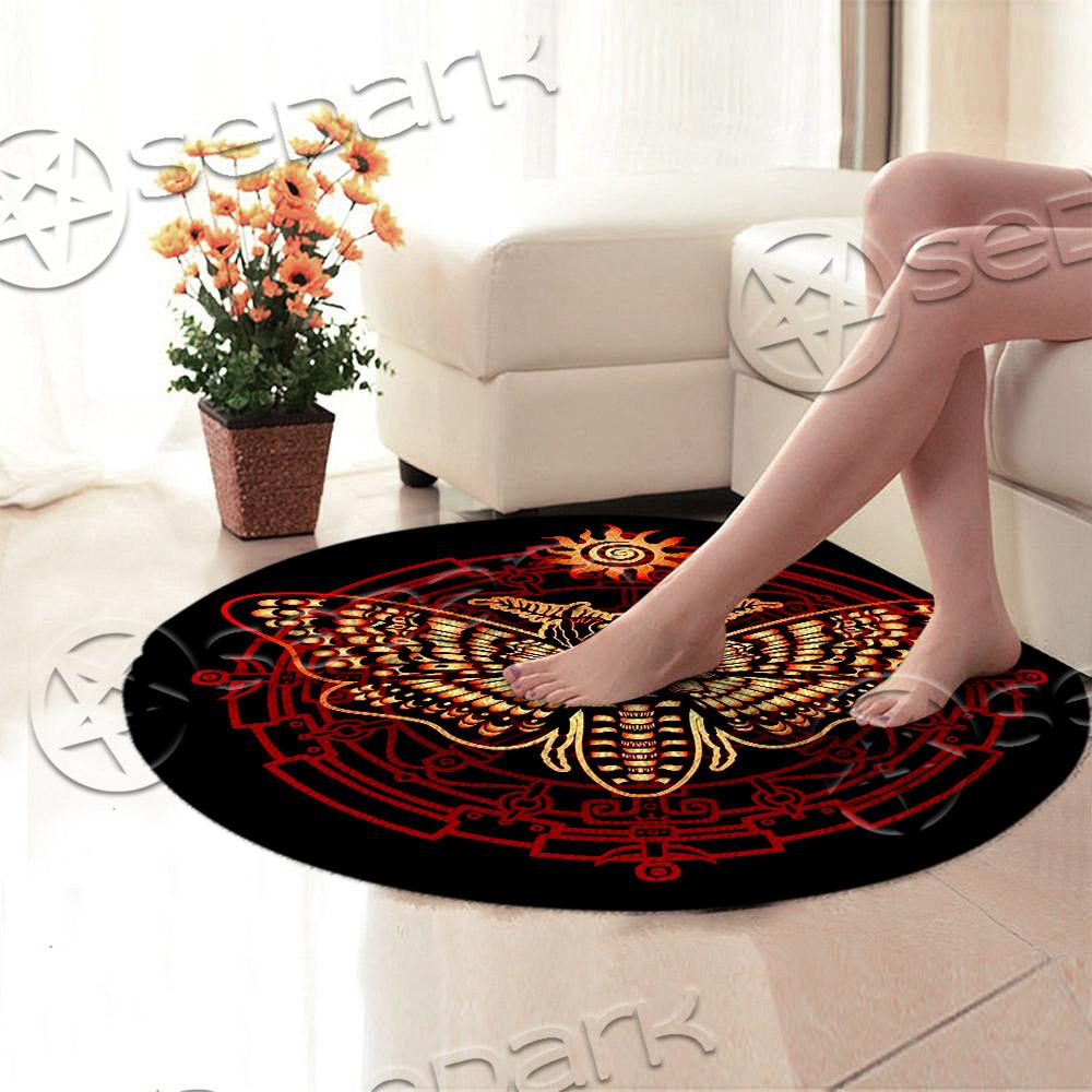 Goth Death Moth Red SED-0855 Round Carpet