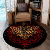 Goth Death Moth Red SED-0855 Round Carpet