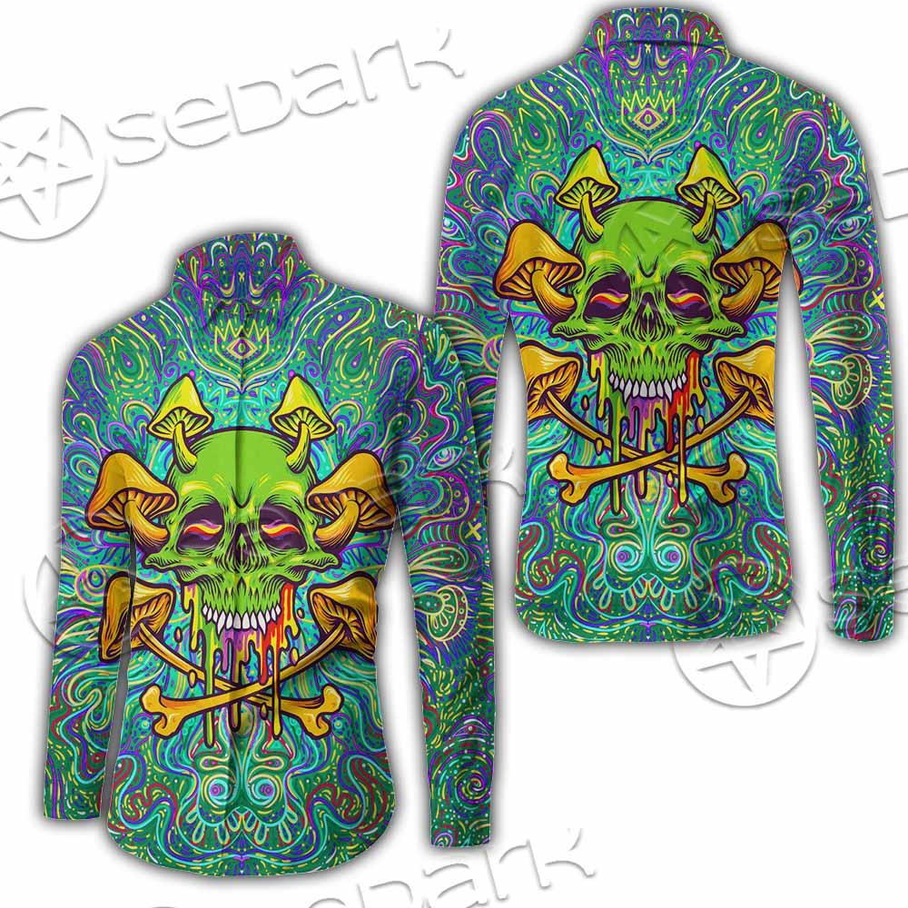 Sugar Skull Magic Mushrooms Psychedelic 1 SED-0867 Shirt Allover