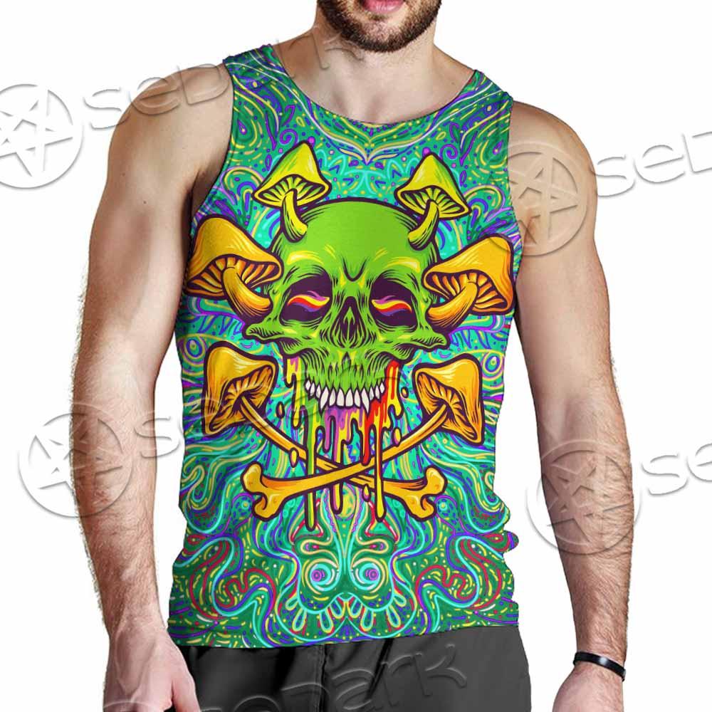 Sugar Skull Magic Mushrooms Psychedelic 1 SED-0867 Men Tank-tops