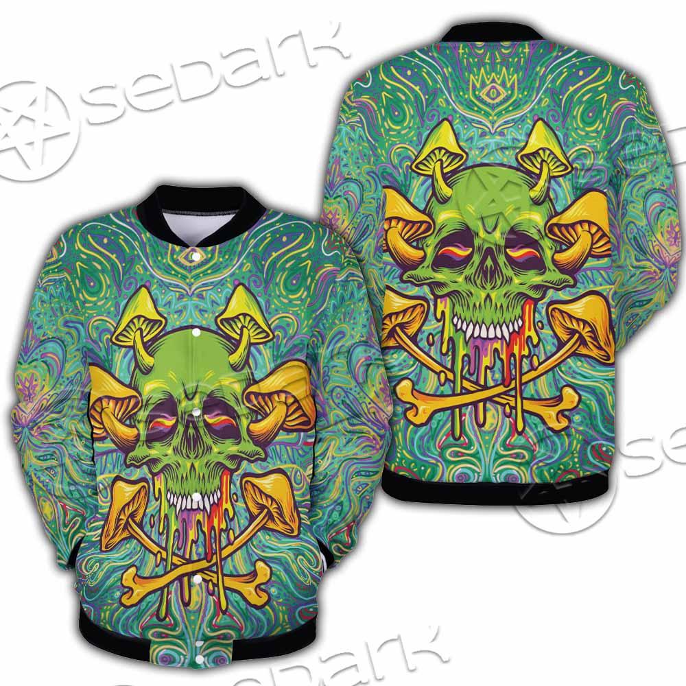 Sugar Skull Magic Mushrooms Psychedelic 1 SED-0867 Button Jacket