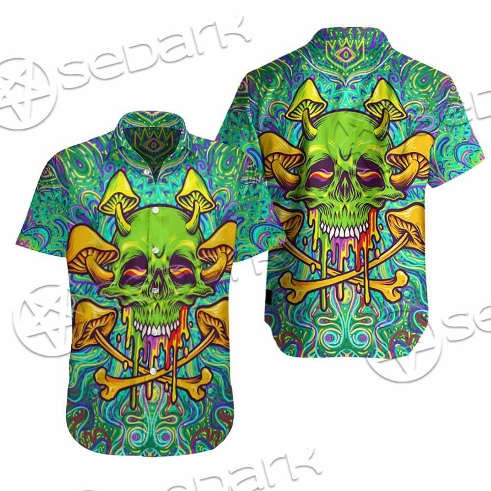 Sugar Skull Magic Mushrooms Psychedelic 1 SED-0867 Shirt Allover