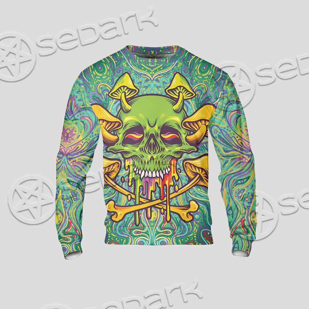 Sugar Skull Magic Mushrooms Psychedelic 1 SED-0867 Unisex Sweatshirt