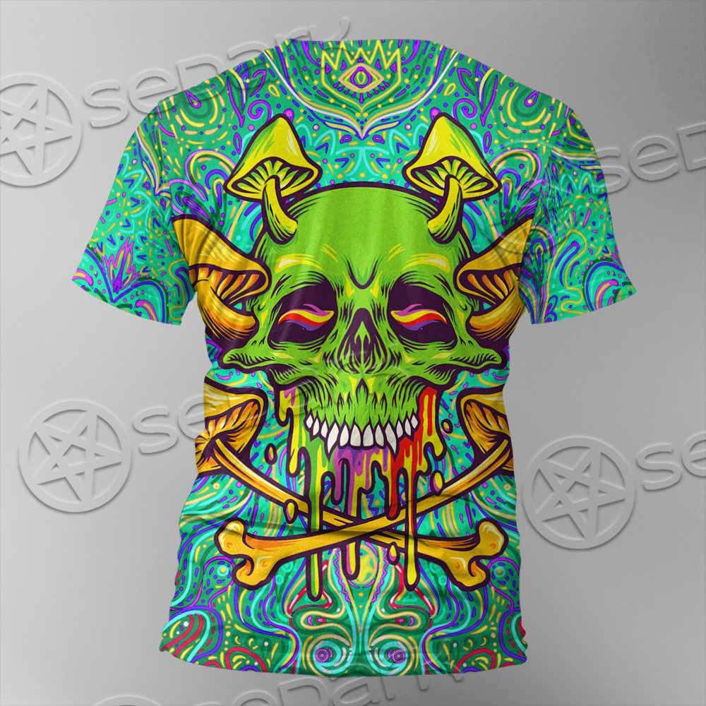 Sugar Skull Magic Mushrooms Psychedelic 1 SED-0867 Unisex T-shirt