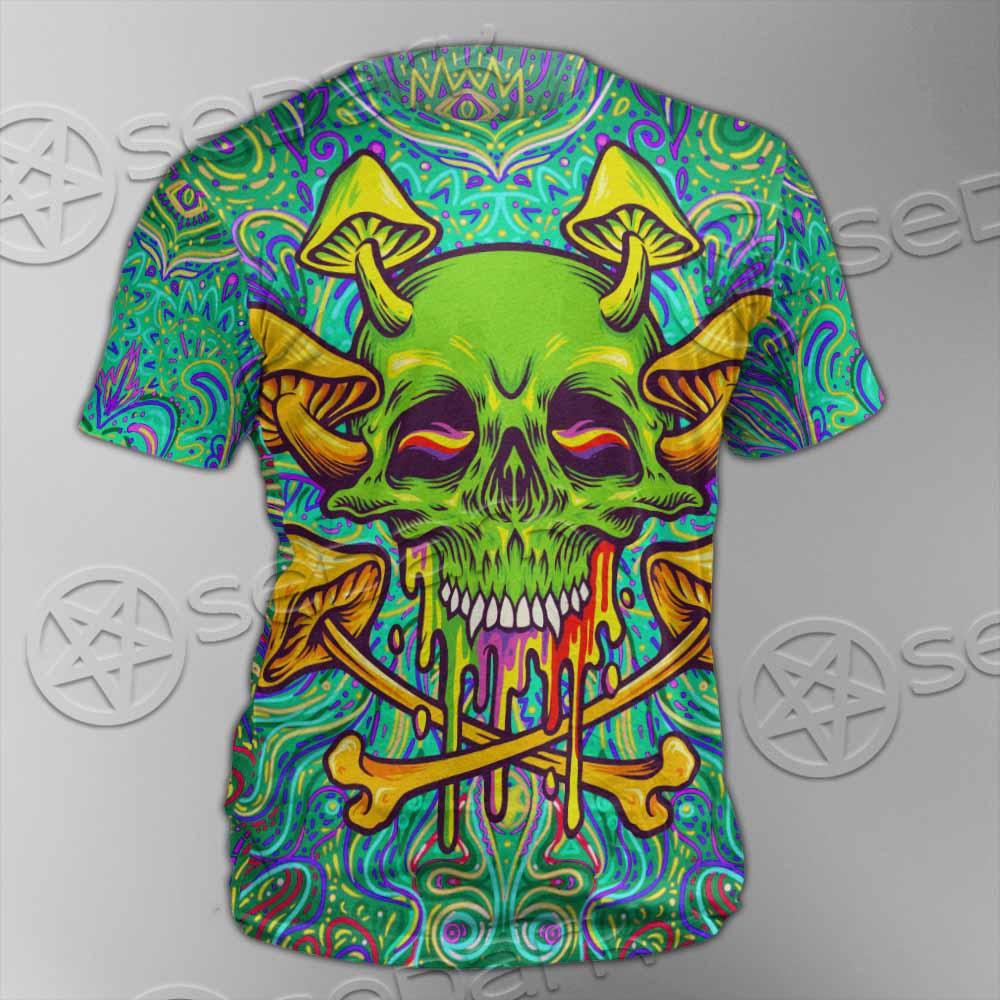 Sugar Skull Magic Mushrooms Psychedelic 1 SED-0867 Unisex T-shirt