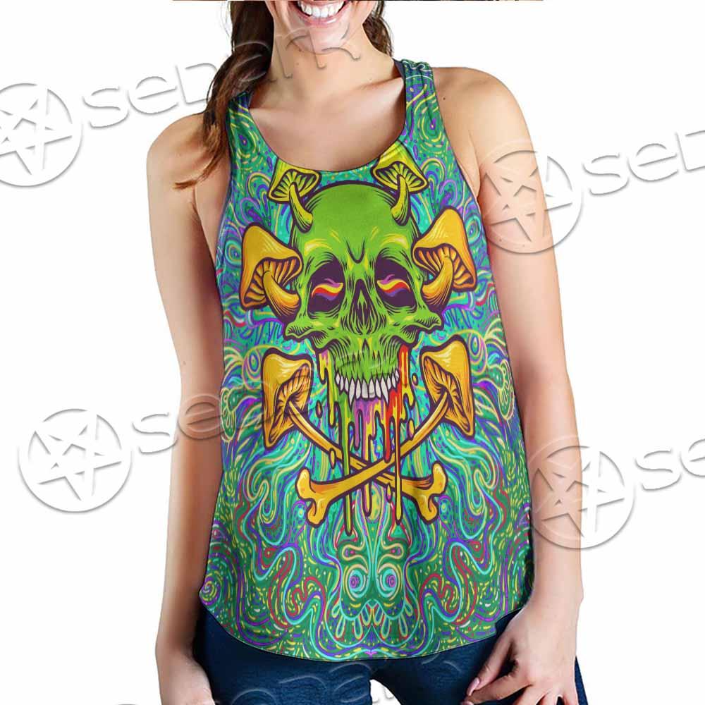 Sugar Skull Magic Mushrooms Psychedelic 1 SED-0867 Women Tank Top