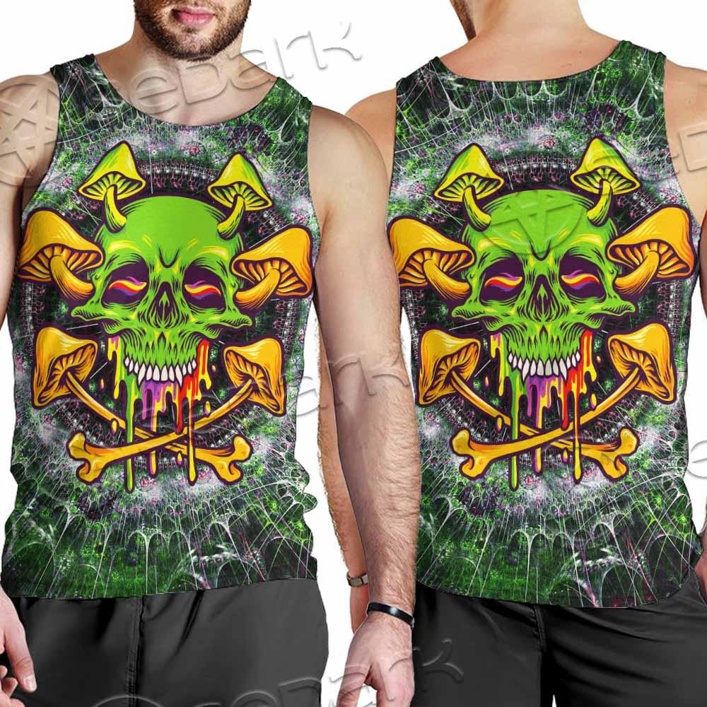 Sugar Skull Magic Mushrooms Psychedelic 2 SED-0868 Men Tank-tops