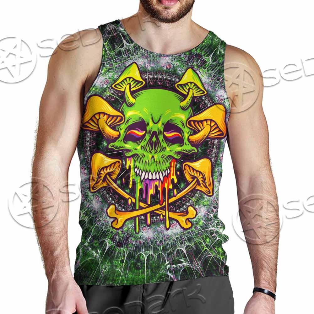 Sugar Skull Magic Mushrooms Psychedelic 2 SED-0868 Men Tank-tops