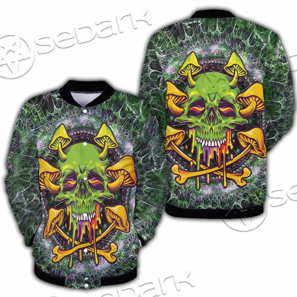 Sugar Skull Magic Mushrooms Psychedelic 2 SED-0868 Button Jacket