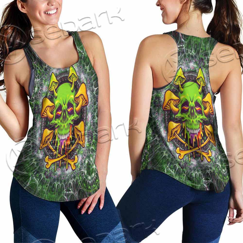 Sugar Skull Magic Mushrooms Psychedelic 2 SED-0868 Women Tank Top
