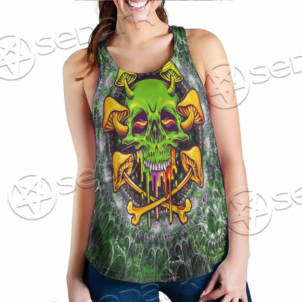 Sugar Skull Magic Mushrooms Psychedelic 2 SED-0868 Women Tank Top