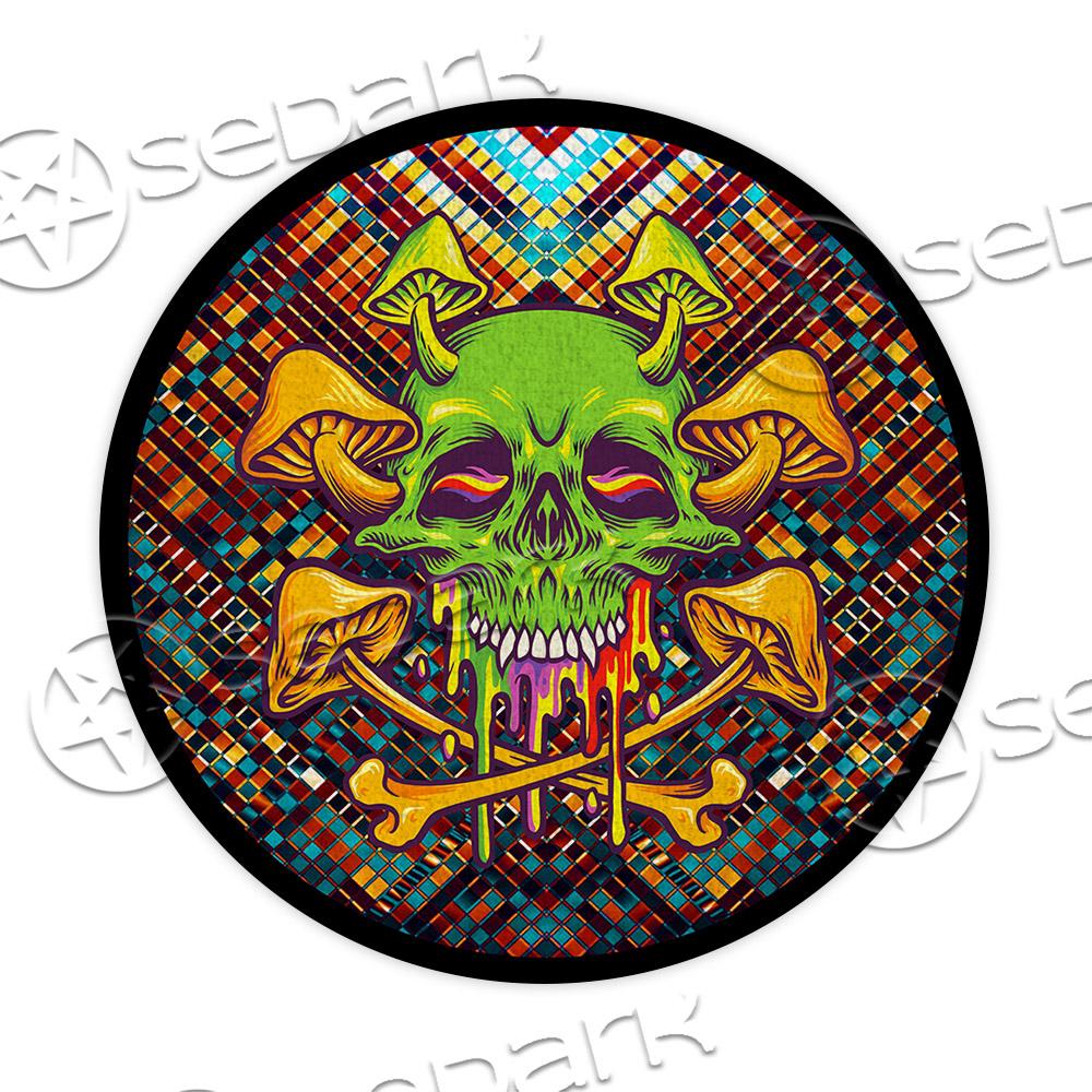 Sugar Skull Magic Mushrooms Psychedelic 2 SED-0897 Round Carpet
