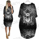 Skull Crossbones 666 SED-0912 Batwing Pocket Dress
