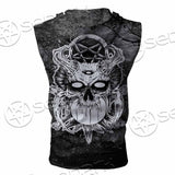 Skull Crossbones 666 SED-0912 Zip Sleeveless Hoodie