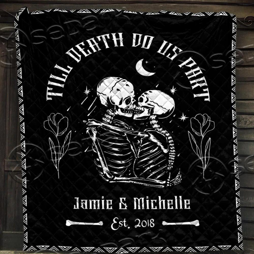 Gothic Skeleton Custom Name... SED-0941 Quilt