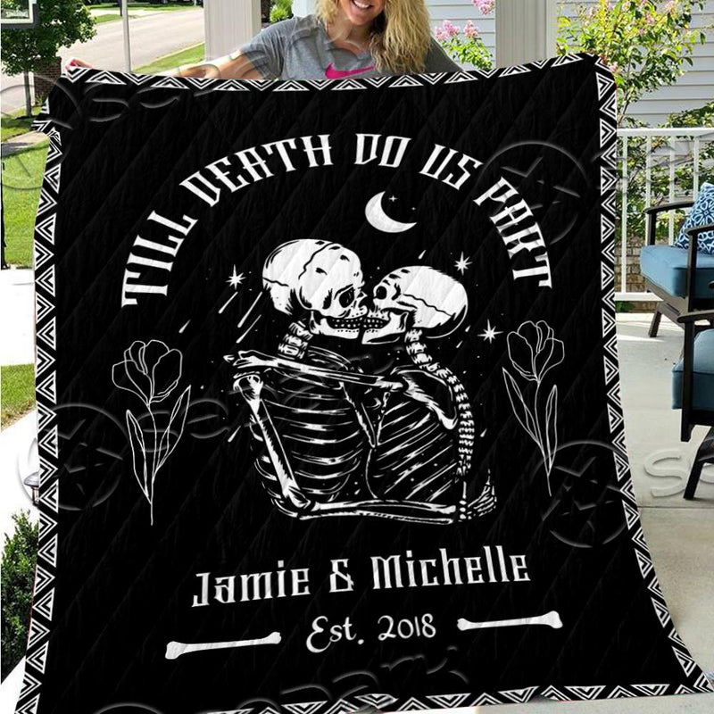 Gothic Skeleton Custom Name... SED-0941 Quilt
