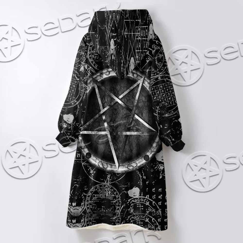 Skull Goat Head 666 SED-0974 Oversized Sherpa Blanket Hoodie