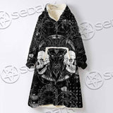Skull Goat Head 666 SED-0974 Oversized Sherpa Blanket Hoodie