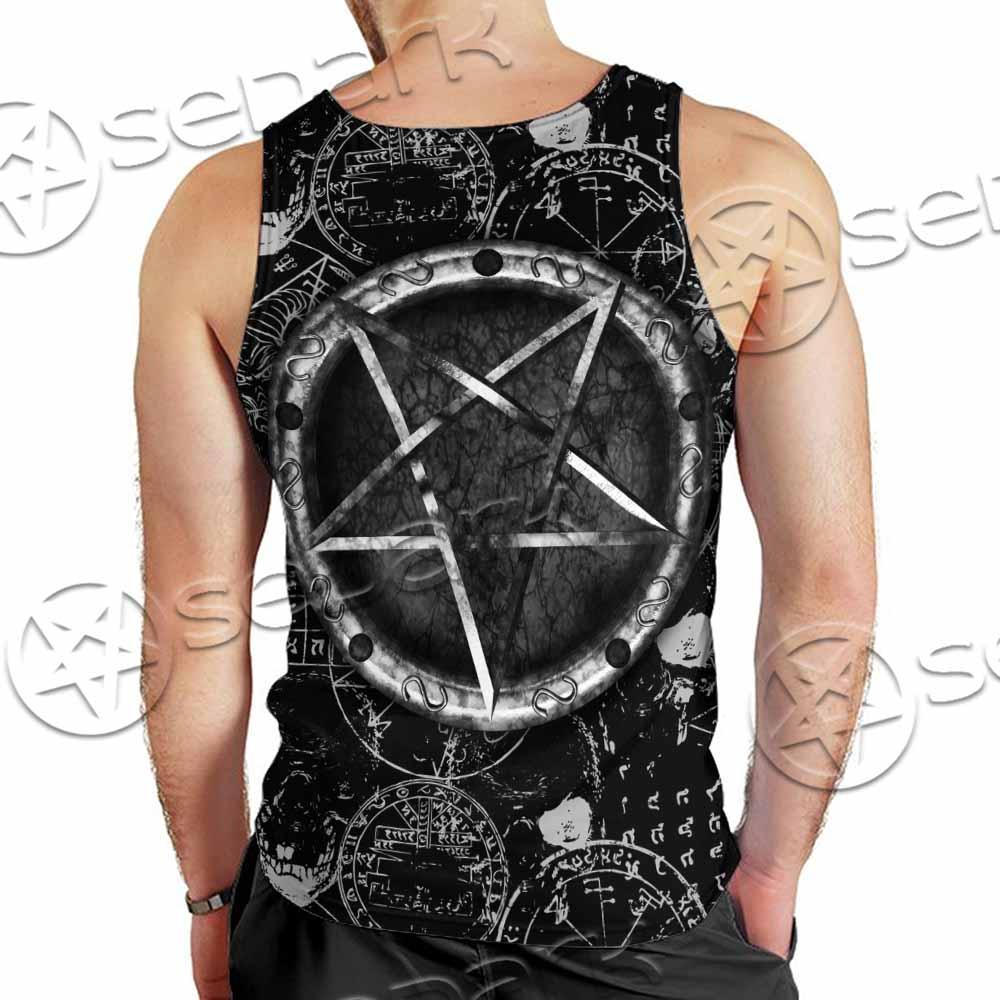 Skull Goat Head 666 SED-0974 Men Tank-tops