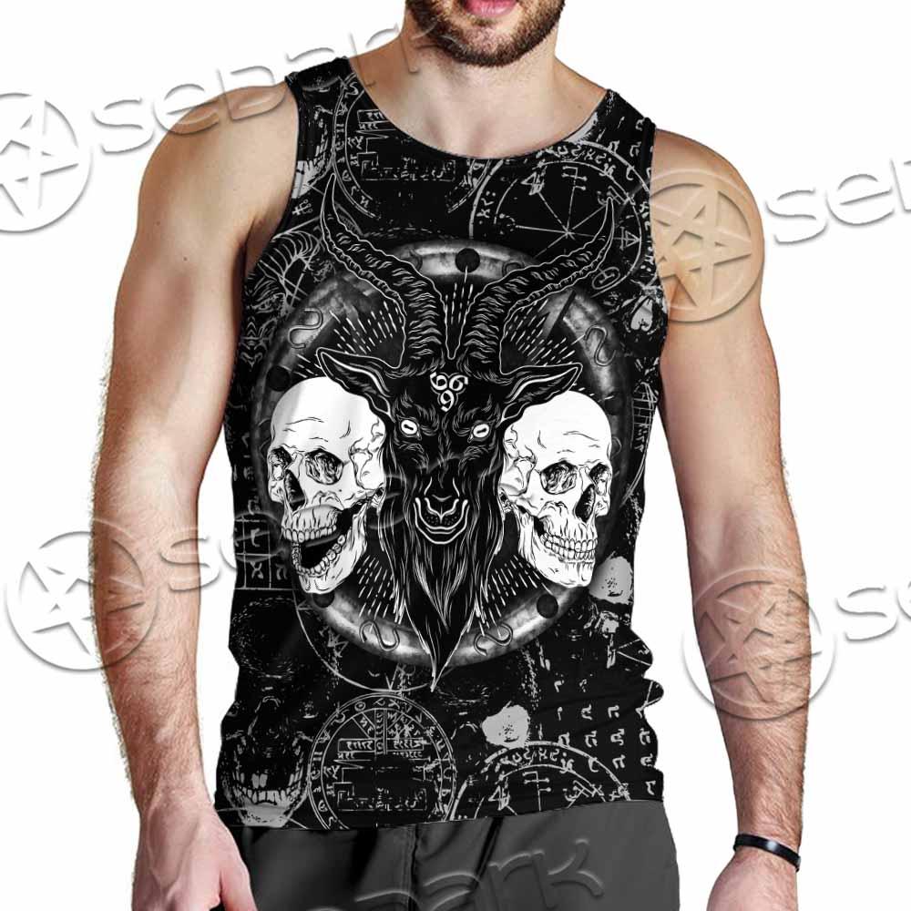 Skull Goat Head 666 SED-0974 Men Tank-tops