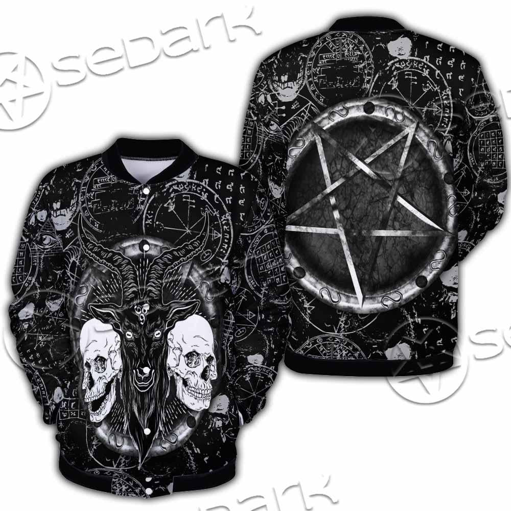 Skull Goat Head 666 SED-0974 Button Jacket
