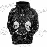 Skull Goat Head 666 SED-0974 Hoodie & Zip Hoodie Raglan