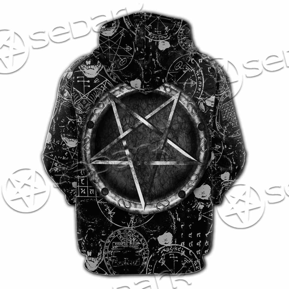 Skull Goat Head 666 SED-0974 Hoodie & Zip Hoodie Raglan