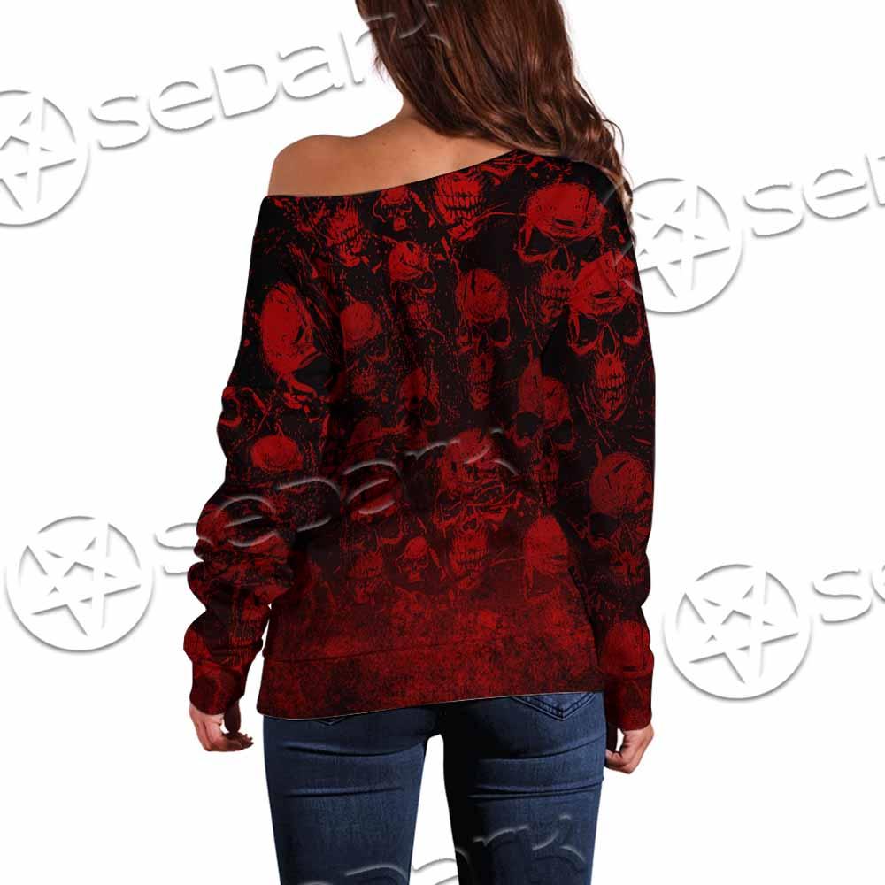 Skulls Baphomet SED-0975 Off Shoulder Sweaters