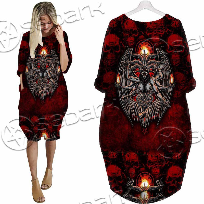Skulls Baphomet SED-0975 Batwing Pocket Dress