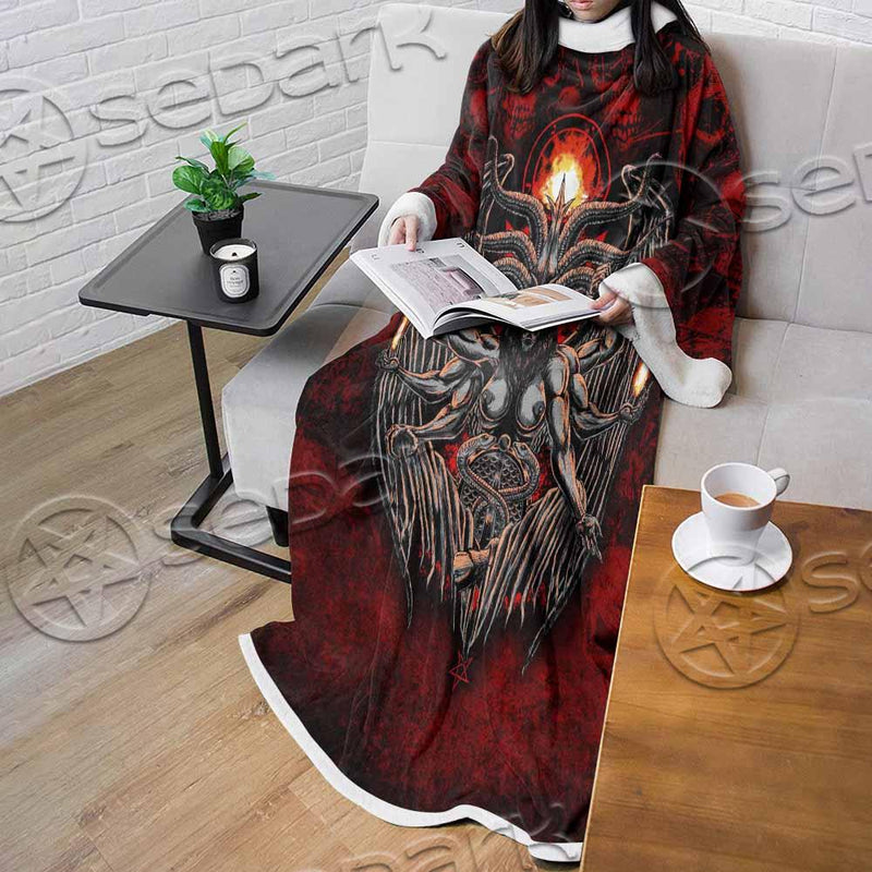 Skulls Baphomet SED-0975 Sleeved Blanket