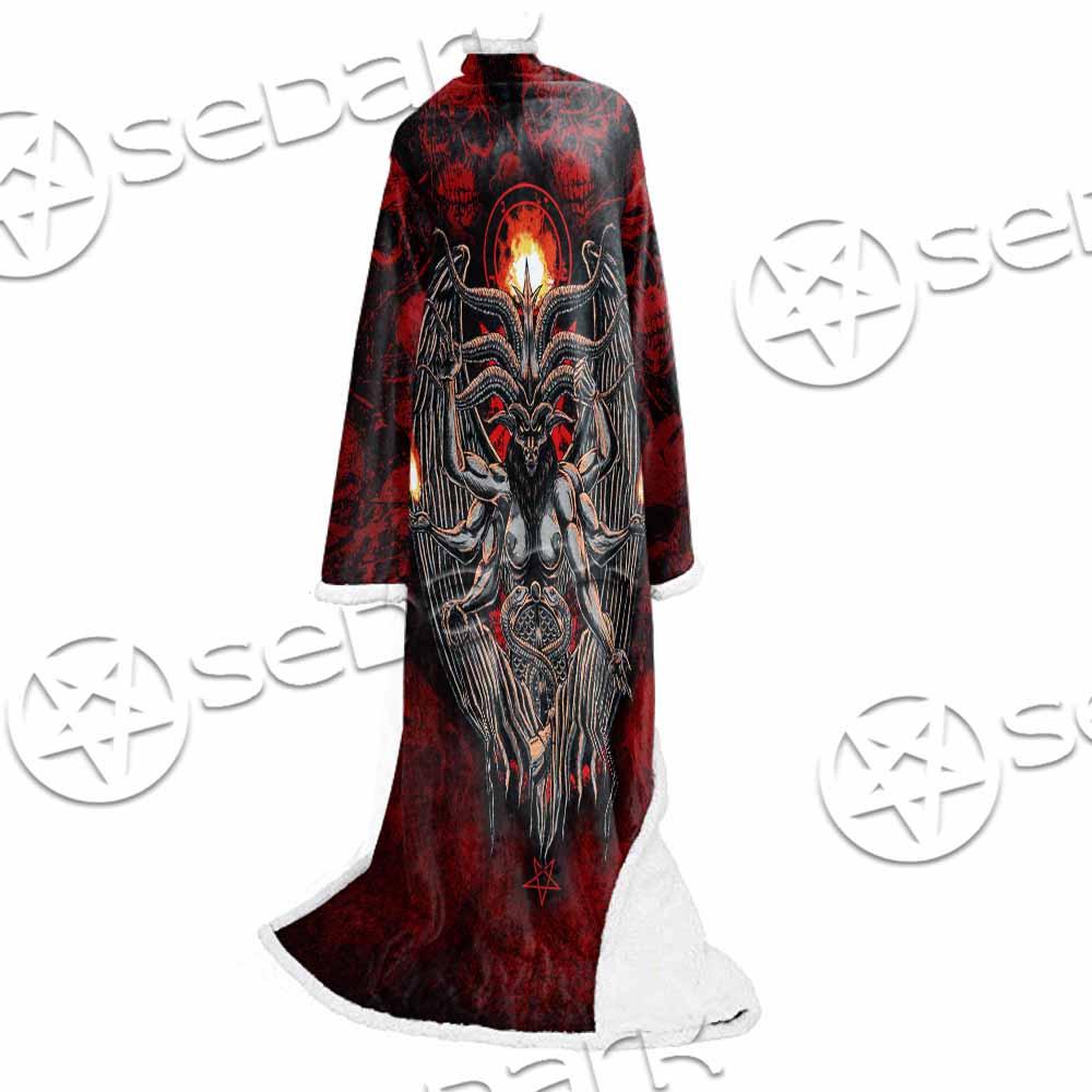 Skulls Baphomet SED-0975 Sleeved Blanket
