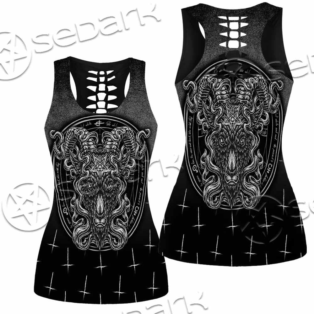 Goat Head Inverted Cross SED-0977 Women Tank Top