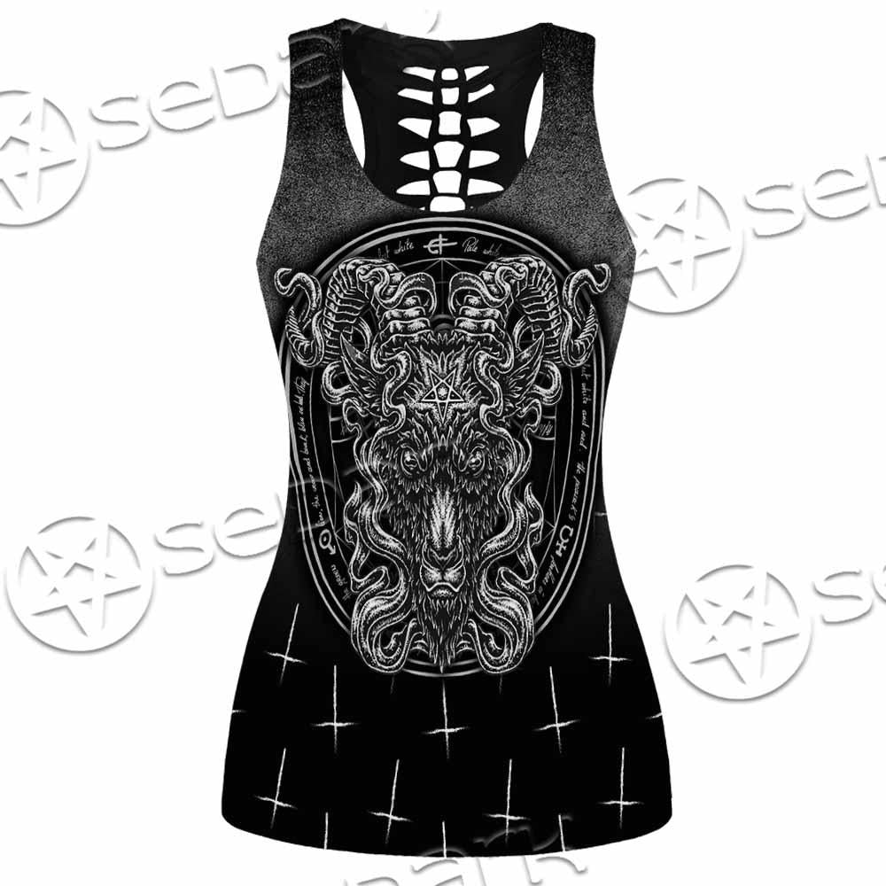 Goat Head Inverted Cross SED-0977 Women Tank Top