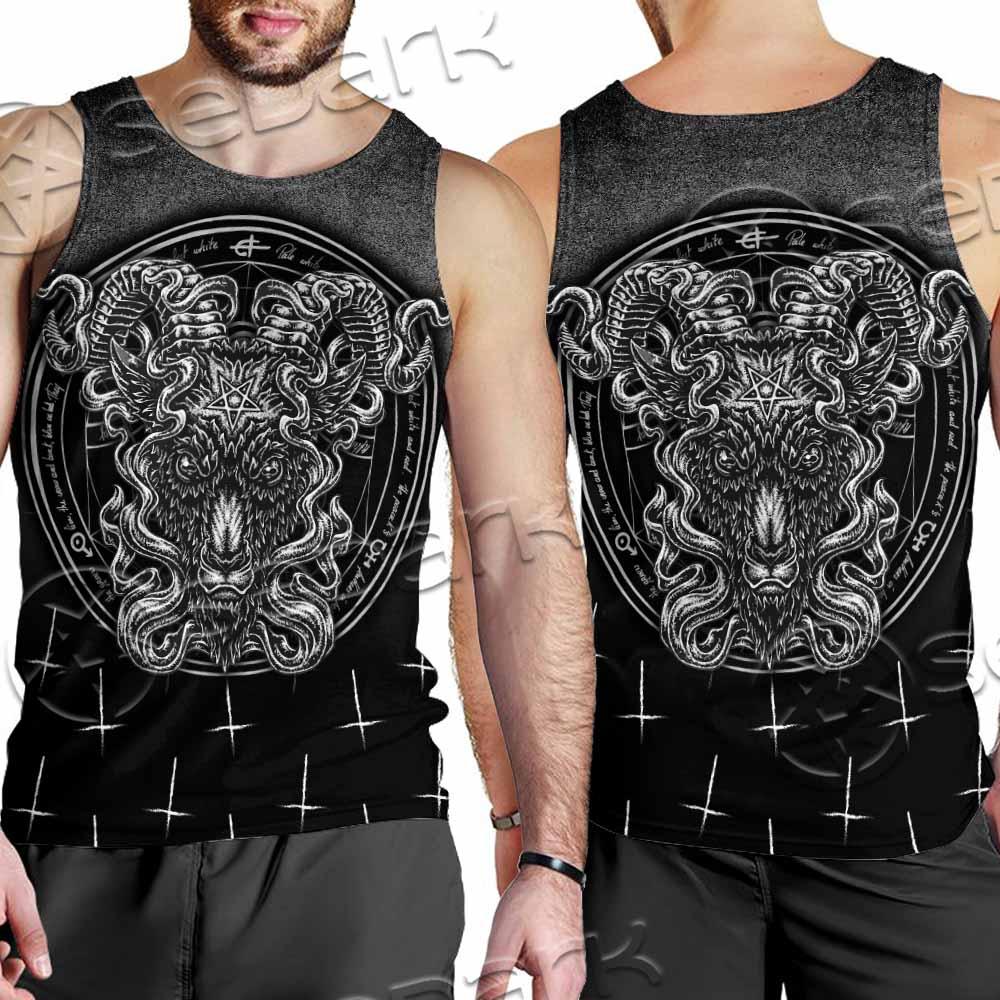 Goat Head Inverted Cross SED-0977 Men Tank-tops