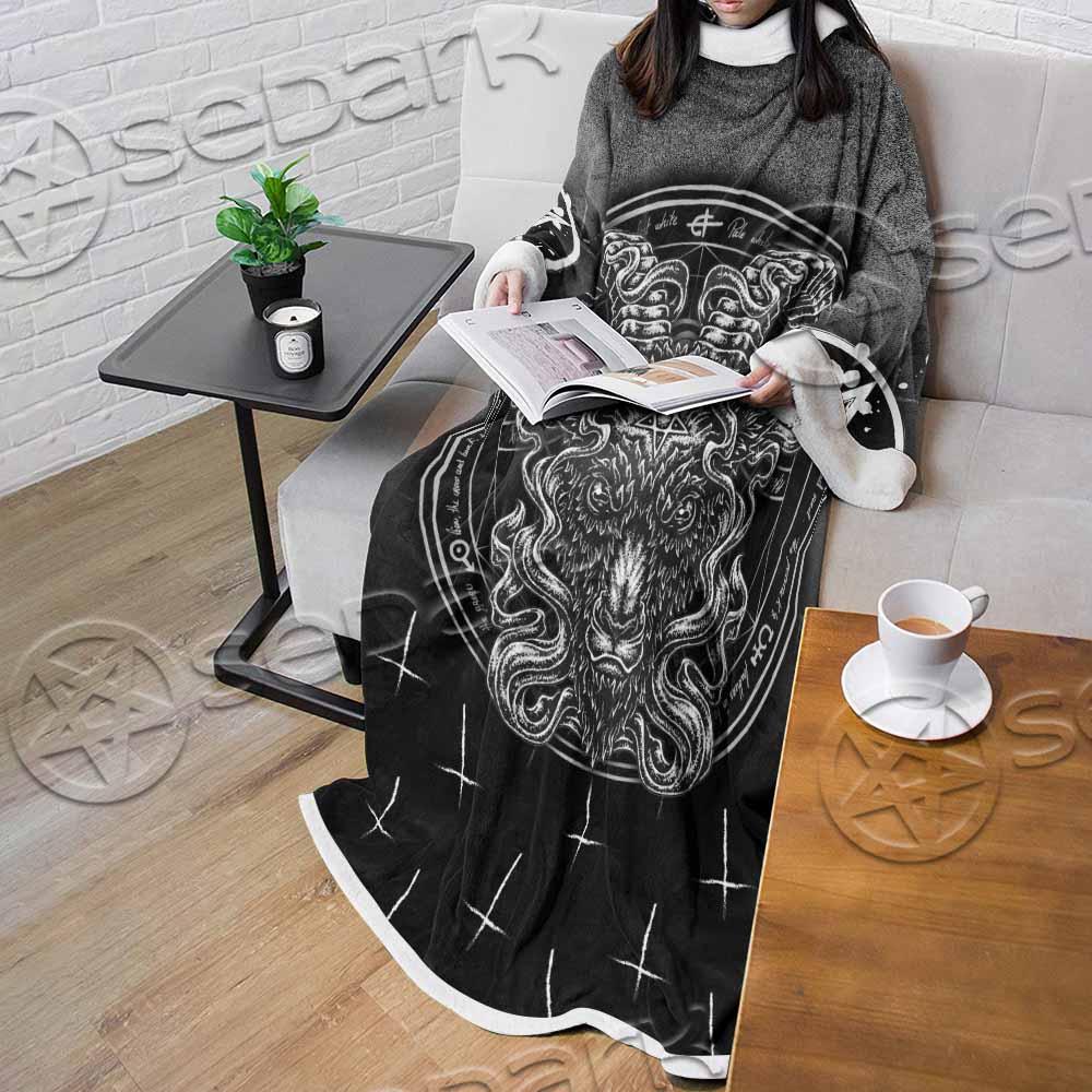 Goat Head Inverted Cross SED-0977 Sleeved Blanket